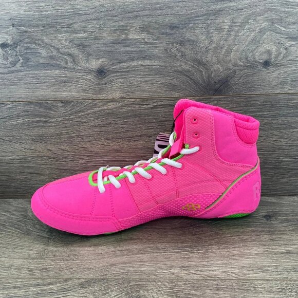 Rudis Colt 3.0 Wrestling Boxing Shoes Neon Pink Lime Green Mens Size 10.5 - Picture 6 of 6